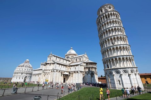 PISA, AUGUST 17, Tourists visit the Leaning Tower of Pisa on August 17, 2013. Pisa is a city in