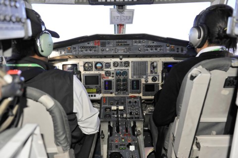 Detailed shot of the cockpit focussing on instruments and control systems, impressions of the great