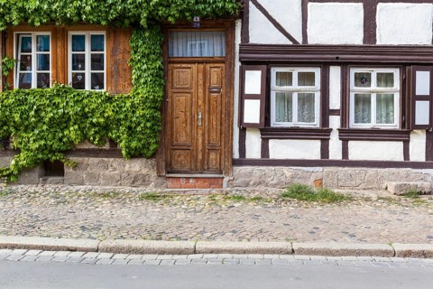 Historical old town of Quedlinburg half-timbered houses