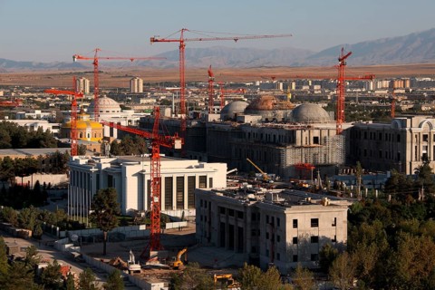 Construction site in the centre of Ashgabat Turkmenistan