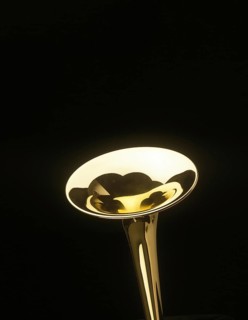 VALVE TROMBONE AGAINST BLACK BACKGROUND