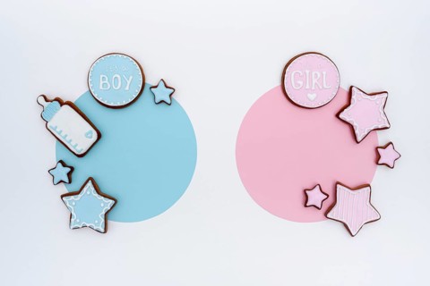 Top view cute little baby accesories. Beautiful photo