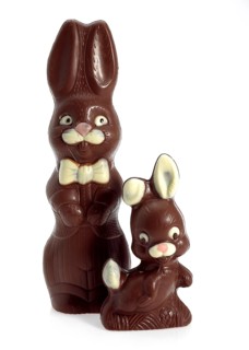 Chocolate for Easter against White Background