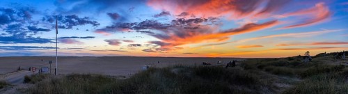 Panorama, sunset, dunes on Sønderstrand, Rømø, Denmark, Europe