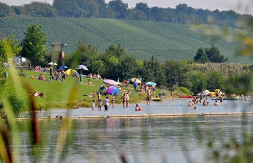 Ehmetsklinge reservoir near Zaberfeld, bathing lake
