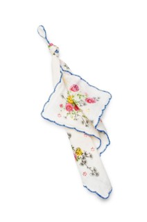 A handkerchief with a knot, to remember something to not forget, isolated on white background