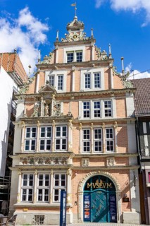 Germany - 3 August 2020: the historic museum in the old city center of Hamelin