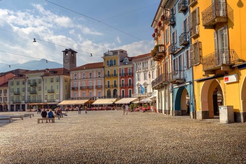 Piazza Grande, Locarno, Lake Maggiore, Ticino, Switzerland, Europe
