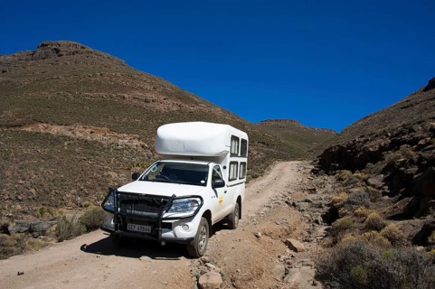 Four-wheel camper, off-road camper, Mokhotlong District, A14, Lesotho, Motorhome, Africa