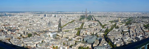 Panorama from Tour Montparnasse over Paris, with Eiffel Tower, Paris, France, Europe