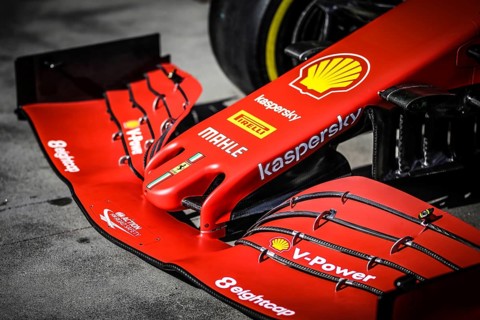 Melbourne, Australia, March 12 2020: Scuderia Ferrari Mission Winnow car detail during