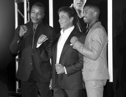 Michael B. Jordan, Sylvester Stallone and Carl Weathers at the Los Angeles premiere of 'Creed' held
