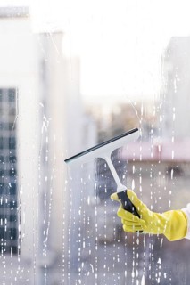 Man cleaning window. Resolution and high quality beautiful photo