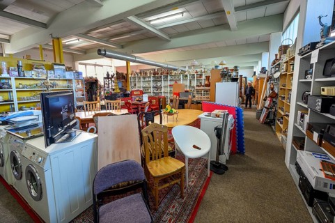 Junk shop, salesroom for second-hand things, Allgäu, Bavaria, Germany, Europe