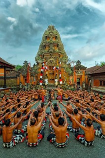 Balinese Kecak dance performance, Ubud, Bali, Indonesia, Asia