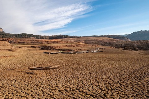 Landscape of ecological tragedy in the Panta de Sau reservoir with four percent of water capacity
