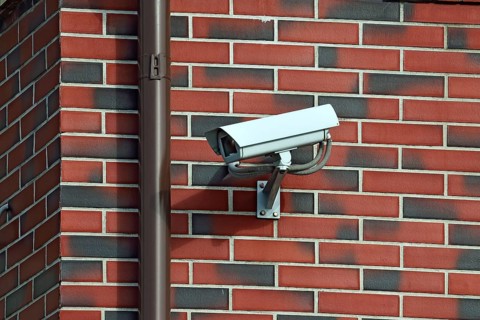 Security camera on the wall of the House