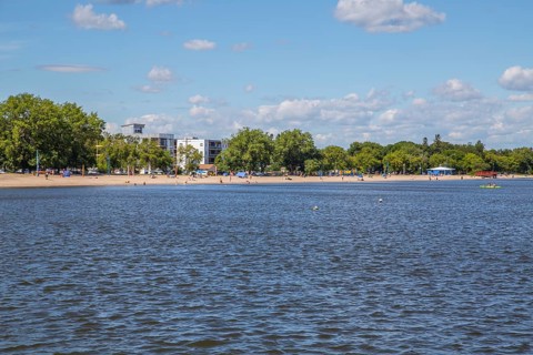 At Gimli Beach, Lake Winnipeg, Manitoba, Canada, North America