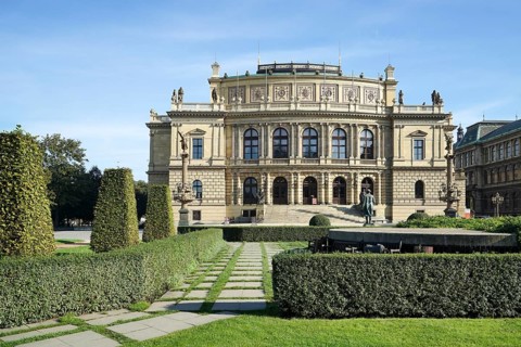 Rudolfinum building on Jan Palach Square in Prague