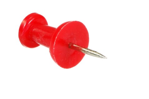 Macro of a red pushpin