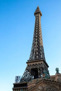 LAS VEGAS, NEVADA/USA - AUGUST 1 : View at sunrise of the replica Eiffel Tower at the Paris Hotel