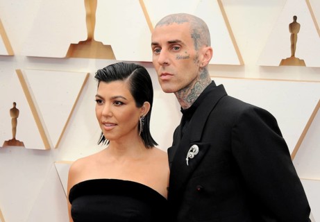 Kourtney Kardashian and Travis Barker at the 94th Annual Academy Awards held at the Dolby Theatre