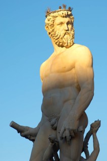 Fountain & Statue of Neptune, Plazza Della Signora, Florence Italy, Florence, Tuscany, Italy,