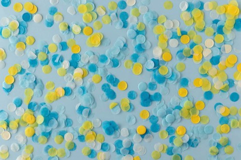 Blue yellow confetti