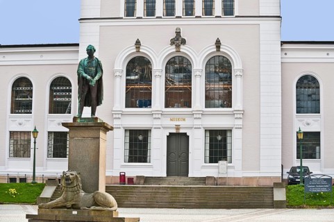 Statue of Wilhelm Frimann Koren Christie, Natural History Collection Building, Bergen Museum,