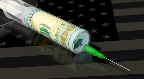 Symbolic image on the topic of vaccination costs in the USA