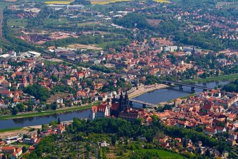 Albrechtsburg Castle and Meissen Cathedral, Elbe, Meissen, Saxony, Germany, Europe