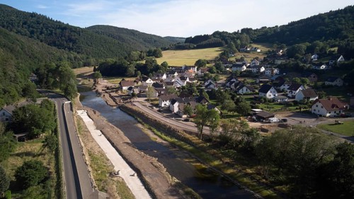Reconstruction after the flood disaster in the Ahr valley near Hönningen, Rhineland-Palatinate,