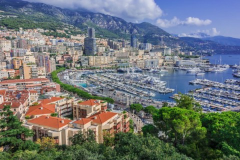 View of the city of Monaco. French Riviera