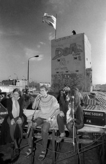Germany, Berlin, 03. 10. 1990, foundation of the "Autonomous Republic of Utopia", at the watchtower