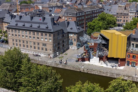 Station Funiculaire Centre-Ville, gondola station in the city centre, Namur, Wallonia, Belgium,