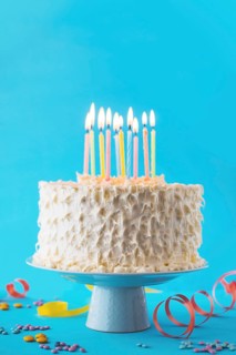 Close up birthday cake with decorative blue background 2. Resolution and high quality beautiful