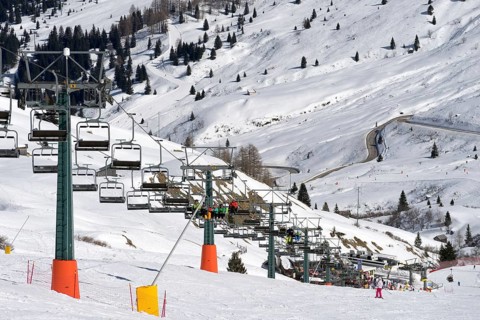 Chair Lift in the Dolomites at Pordoi