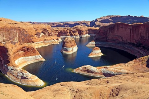 Reflexion Canyon, Lake Powell, Glen Canyon National Recreation Area, Utah, USA, North America