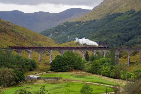 Steam Railway, Railway Viaduct, Glenfinnan, Highland, Scotland, Museum Train, The Jacobite, Harry