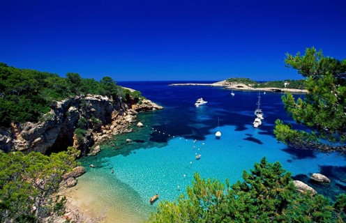 Bay near Portinatx, Ibiza, Balearic Islands, Spain, Europe