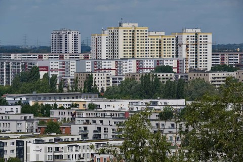 Residential buildings in the district of Marzahn-Hellersdorf, Berlin, Germany, Europe