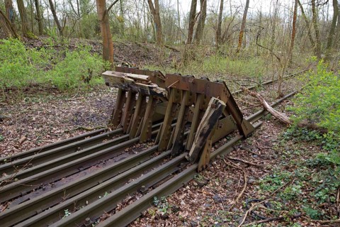 Buffer at the former Düppel railway station, located on the route of the first Prussian railway,