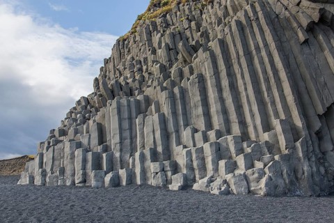 Basalt columns at Reynandir, near Vik South Iceland