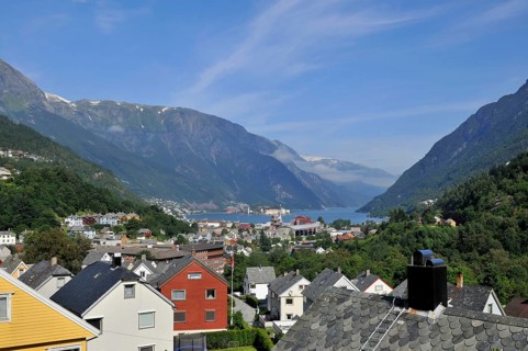 Wooden houses, Sorfjord, Sörfjord, Odda, Norway, Europe