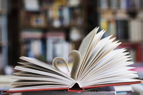 Book with its pages shaping as heart