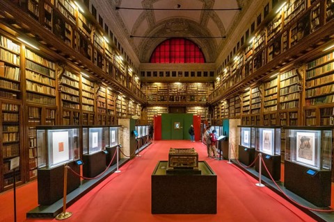Milan Italy. Biblioteca Ambrosiana. Ambrosian Library inside Pinacoteca Ambrosiana