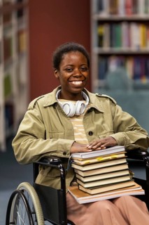 Portrait student wheelchair library