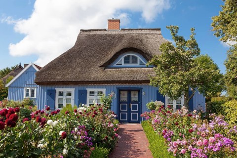 Thatched wooden house in Born