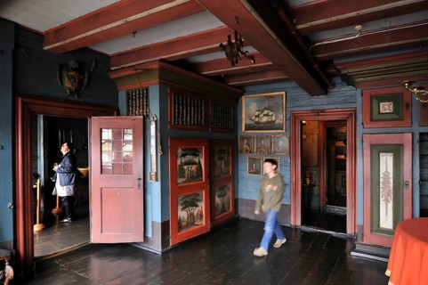Living room, and Schötstuben, Det Hanseatiske, Hanseatic House, Hanseatic Museum, Bergen,