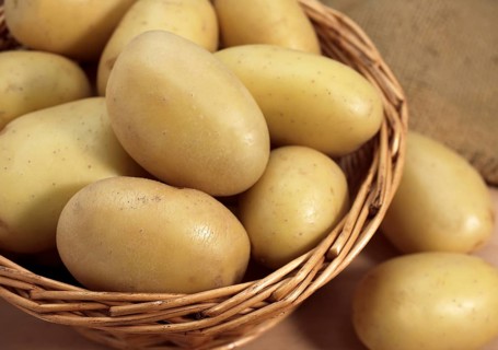 Mona Lisa Potato (Solanum tuberosum), Vegetables in Basket